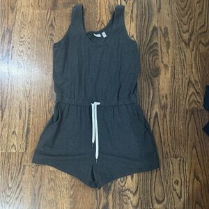Zella Gray Romper with Drawstring Waist